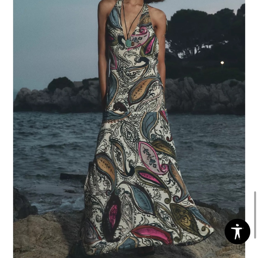 Zara Multicolor Paisley Maxi Dress